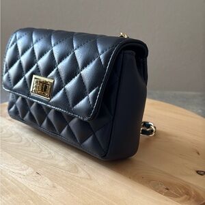 Elegant Blue  Quilted Chain Bag